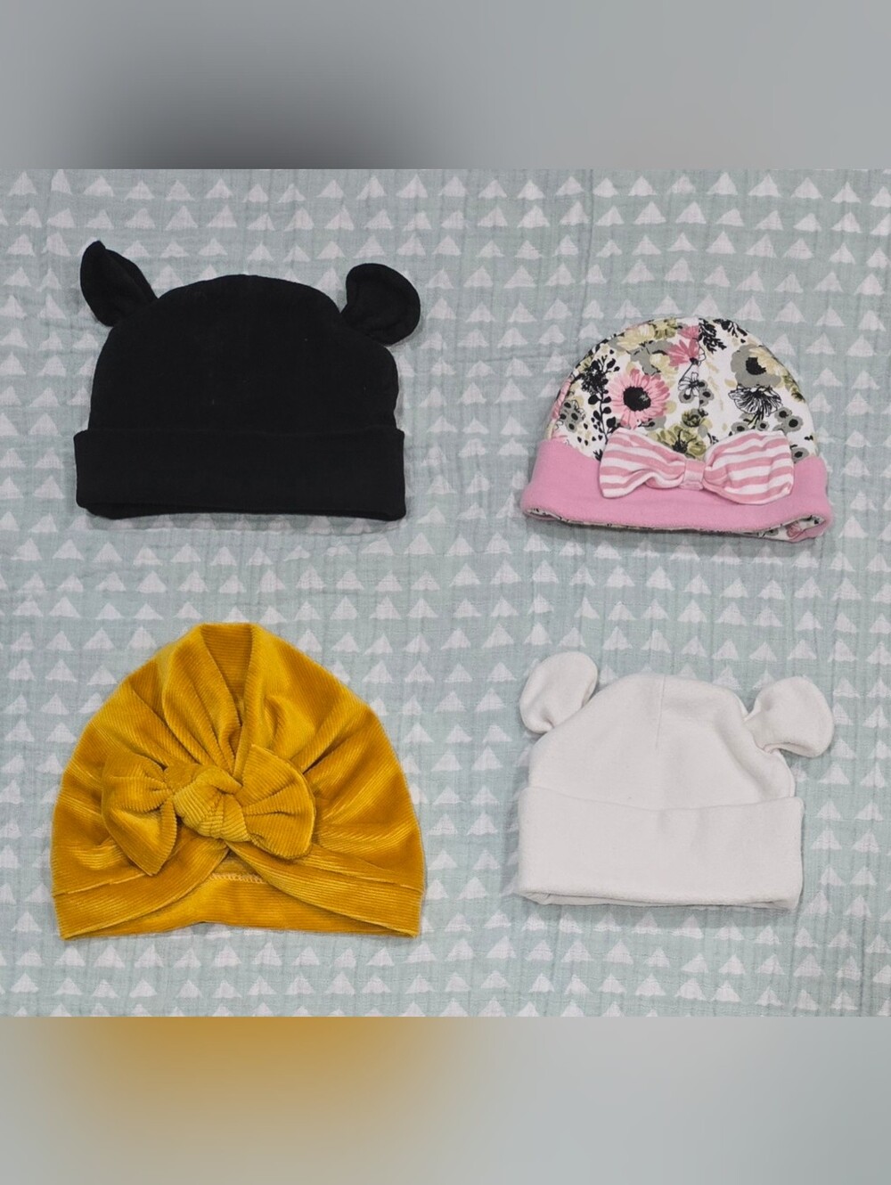 4pc Infant Baby Hat Bundle